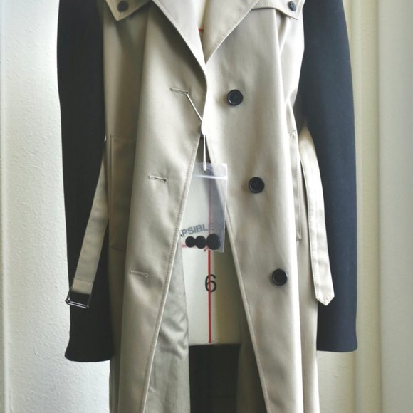 Maison Margiela Wool-sleeve twill trench coat - Picture 6 of 10